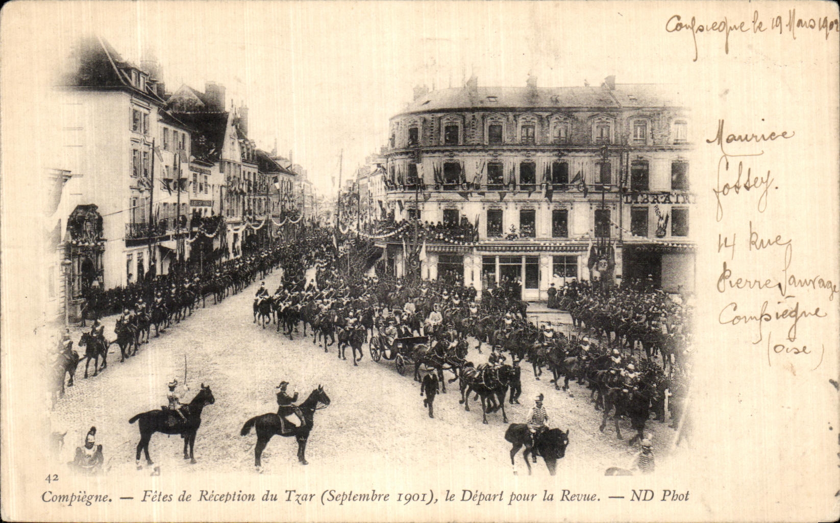 Compiègne — Fêtes de Réception du Tsar (Septembre 1901), le Départ pour la Revue — ND Pbot