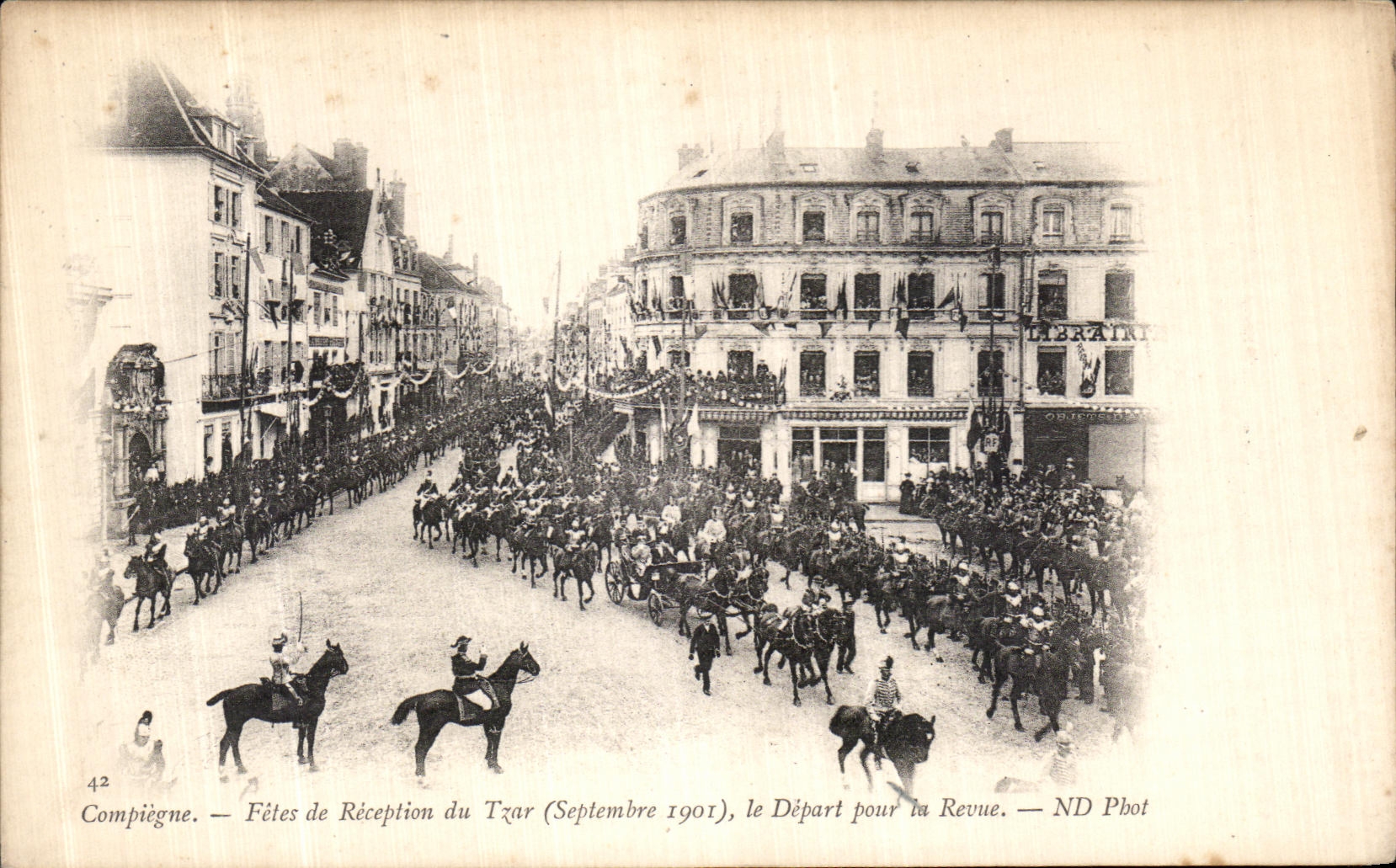 Compiègne — Fêtes de Réception du Tsar (Septembre 1901), le Départ pour la Revue — ND Pbot