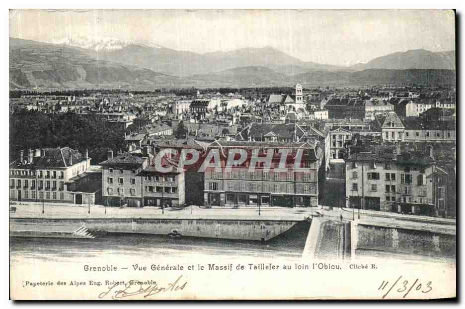 CPA Grenoble Vue Generale et le Massif de Taillefer au Loin l Obiou