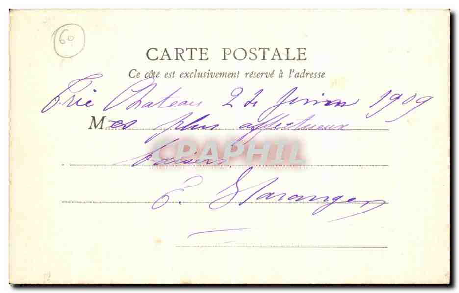 Château de Chantilly — Chambre de Monsieur le Prince — B. Fr. Paris — Reverso