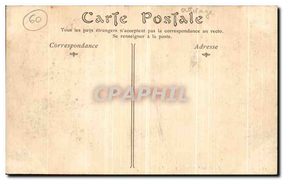 CPA Chateau De Chantilly La Table — Rückseite