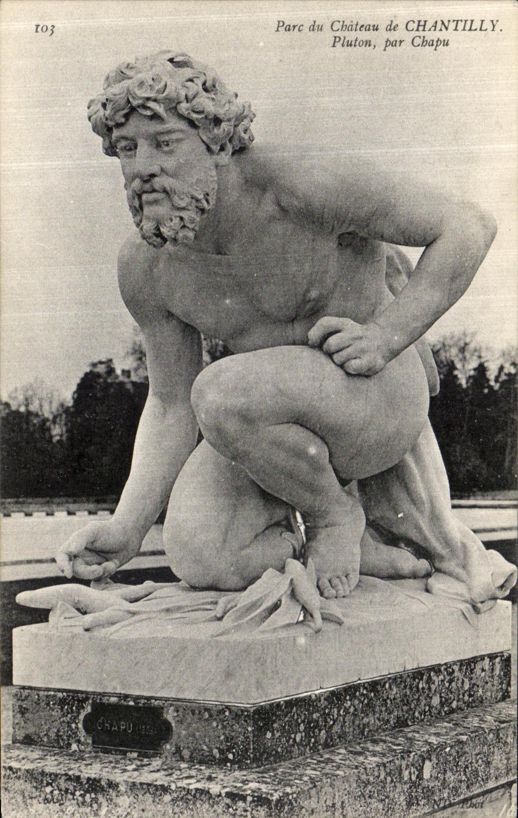Statue de Pluton — Parc du Château de Chantilly — par Chapu