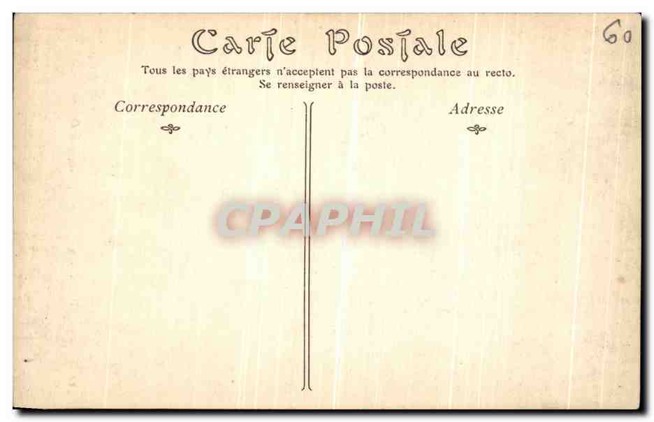 CPA Parc de Chantilly Le Temple de Diane — Verso