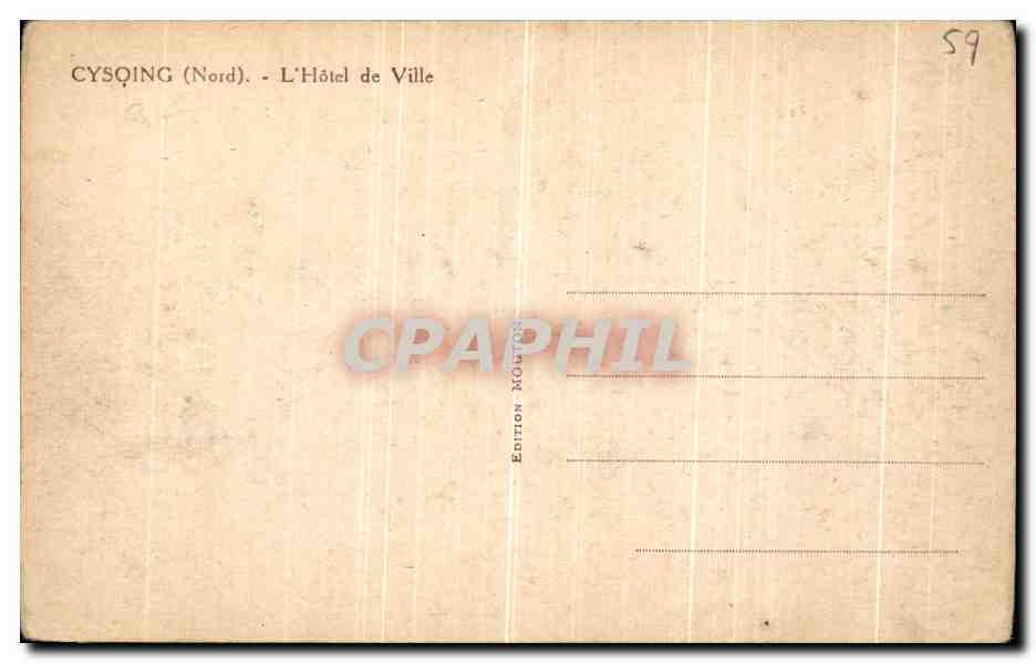 CPA Cysoing L Hotel de Ville — Rückseite