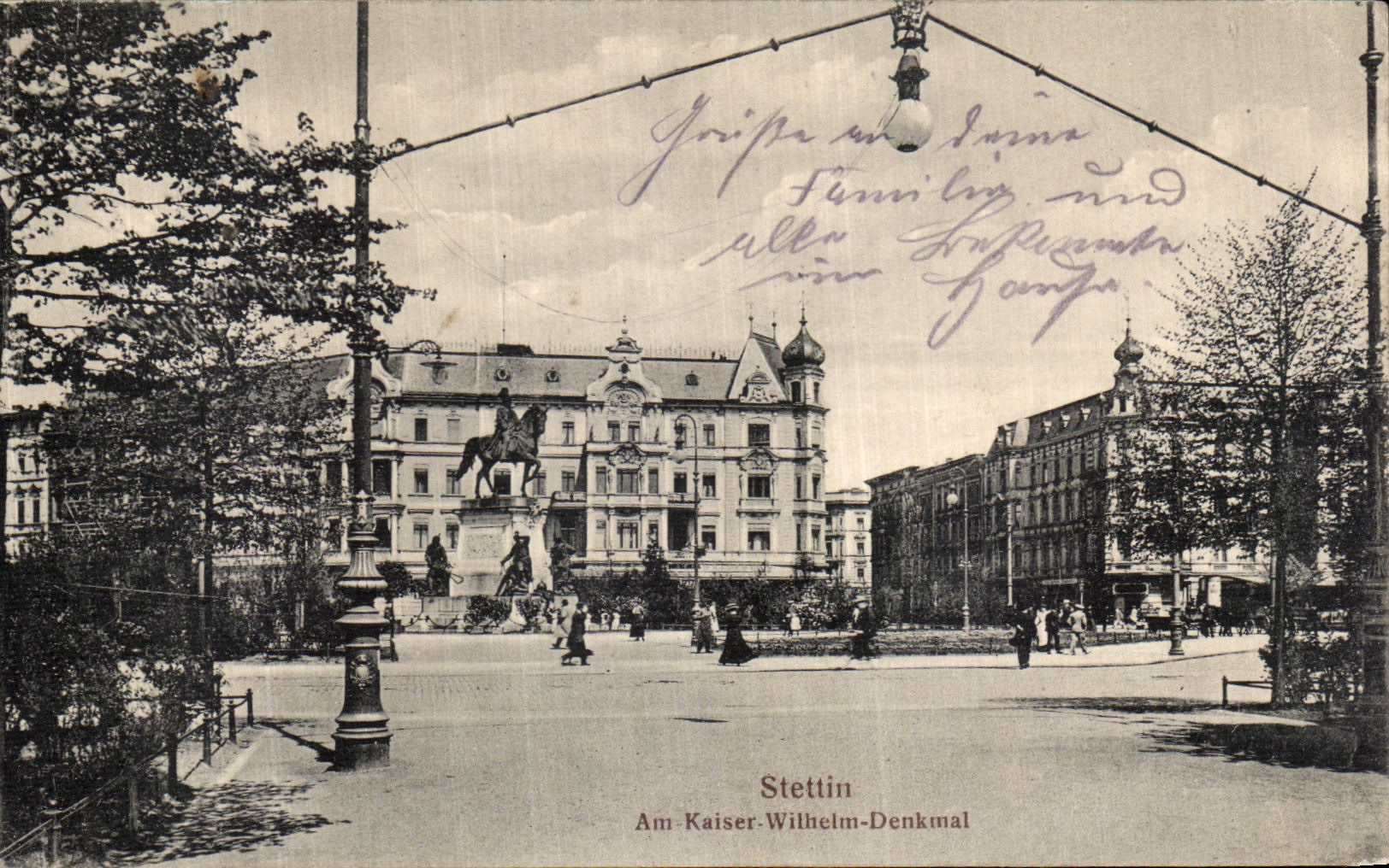CPA Stettin Am Kaiser Wilhelm Denkmal Pologne