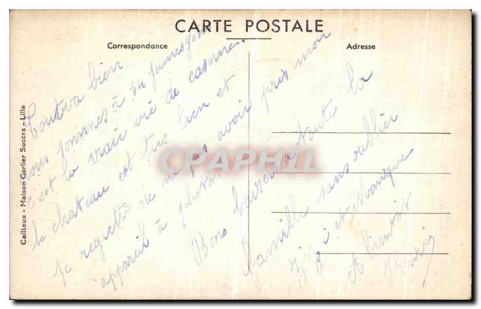CPA Lambersart Monument aux Morts Militaria — Back