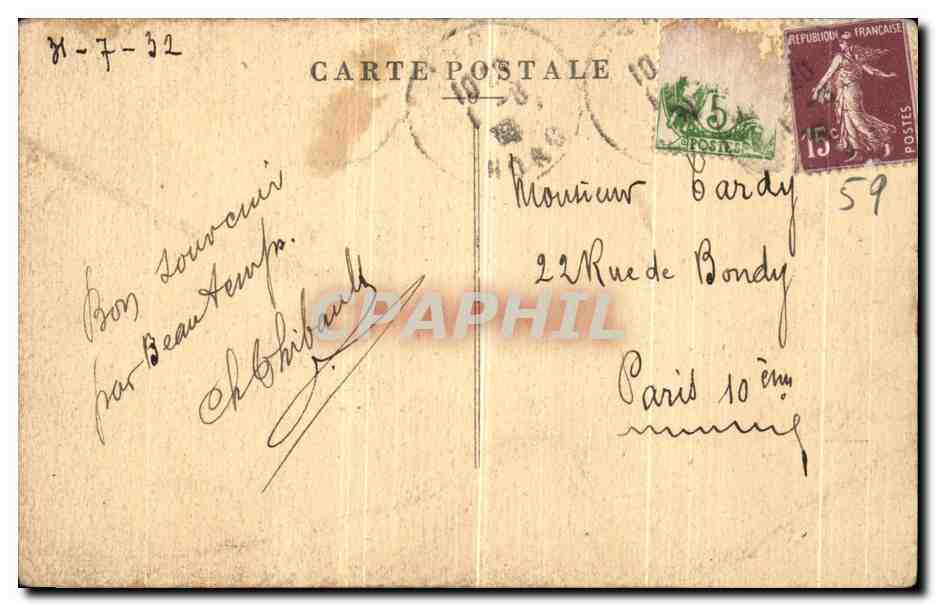 CPA Anor La Chute d ean de l etang de la Neuve Forge — Rückseite