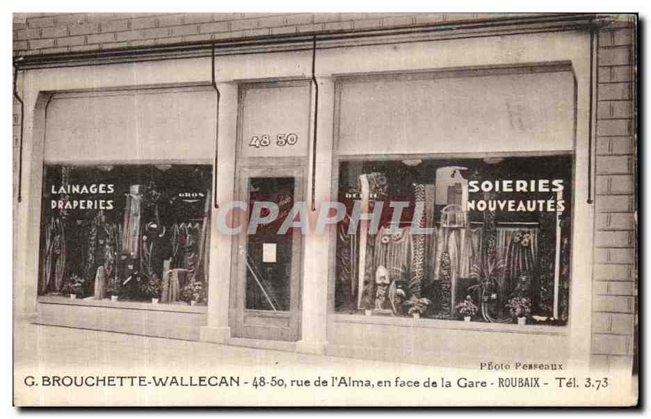 CPA Brouchette Wallecan Rue de l Alma En Face de la Gare Roubaix 