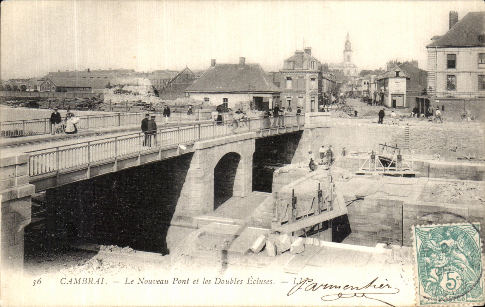 CPA Cambrai Le Nouveau Pont Et Les Doubles Ecluses Travaux