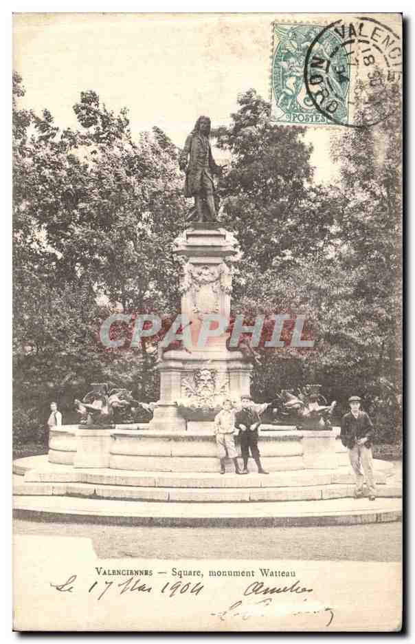 Valenciennes - Square, monument Watteau — éditeur inconnu, n° de série non visible