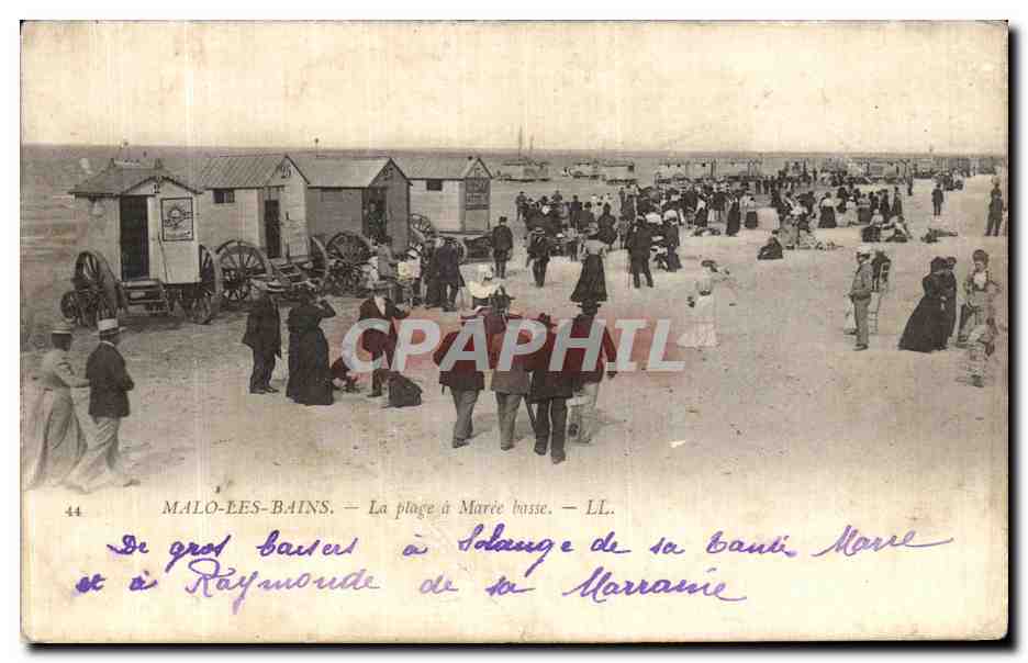 CPA Malo les Bains La Plage Maree Basse