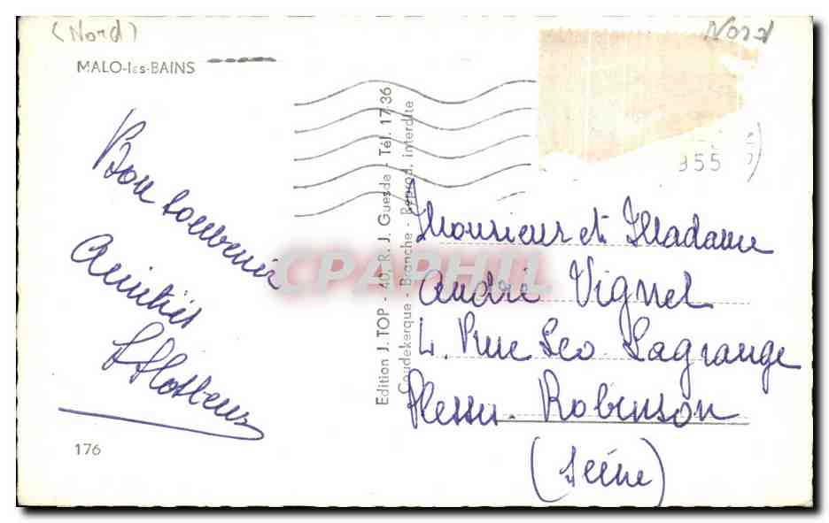 CPSM Malo les Bains  — Rückseite