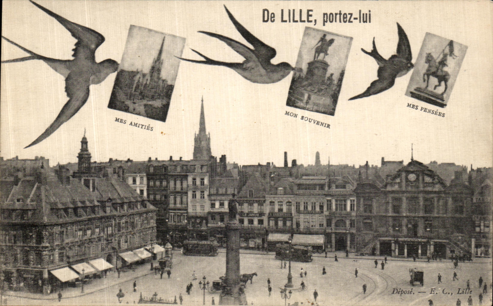 CPA Lille Portez Lui Hirondelles