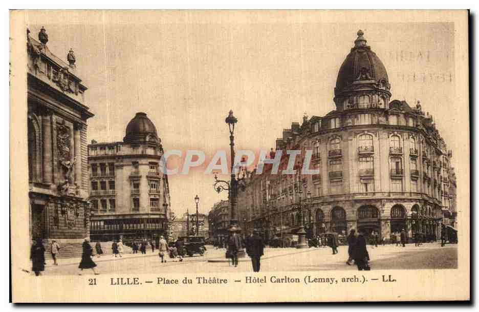 CPA Lille Place du Theatre Hotel Carlton 