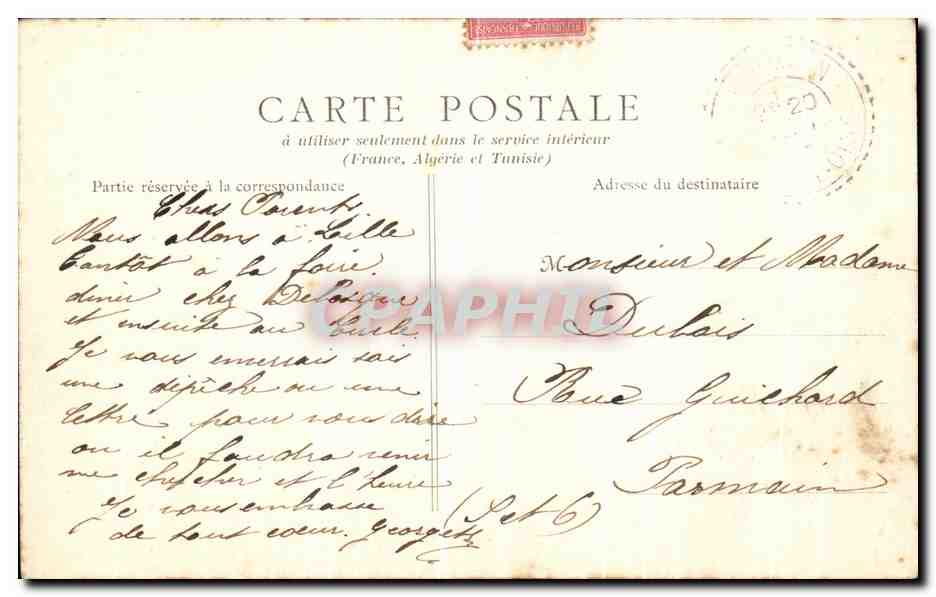 CPA Lille La Rue Nationale  — Back