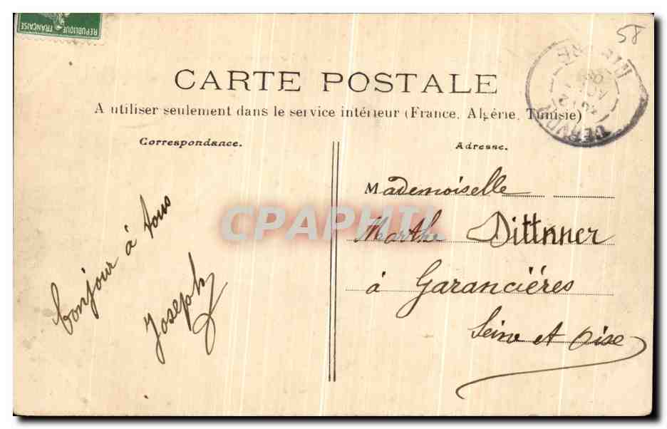 CPA Montreuillon L Yonne et le Pont Aqueduc — Rückseite