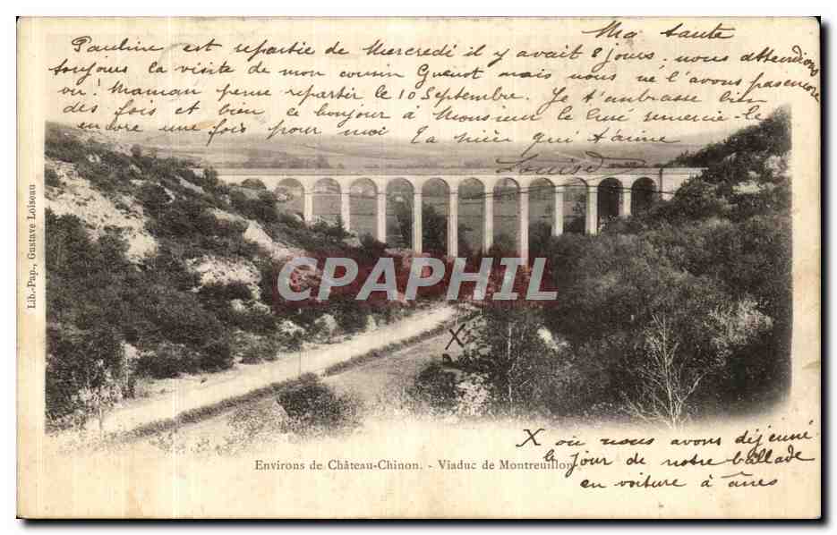 CPA Environs de Chateau Chinon Viaduc de Montreuilon