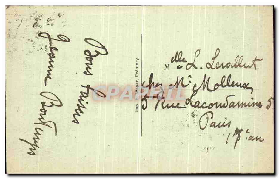 Légende de Saint-Saulge — L'Étang de Ranceau — Imp. H. Wayer, Fréméry — Verso