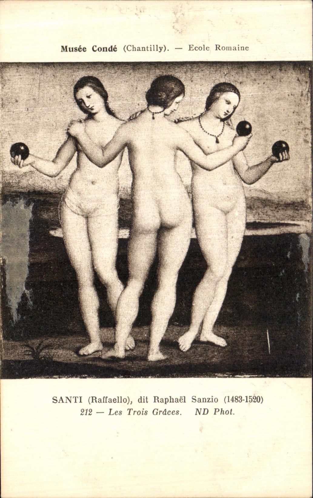 Les Trois Grâces — Musée Condé (Chantilly) — École Romaine