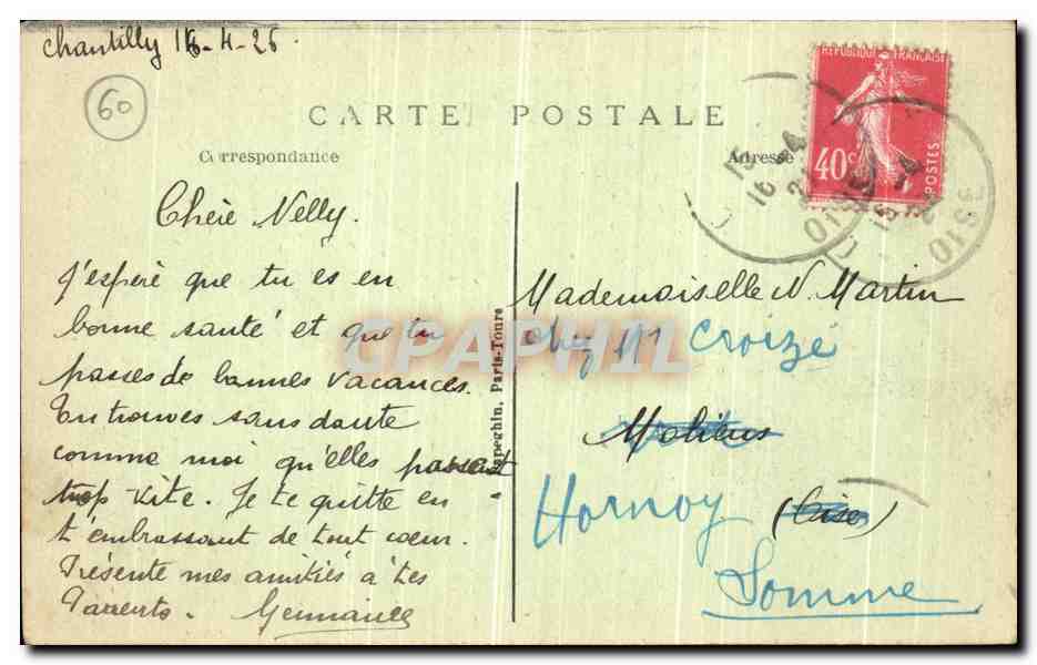 Château de Chantilly — L'Escalier d'honneur et le Vestibule — A. P. n°13 — Achterkant