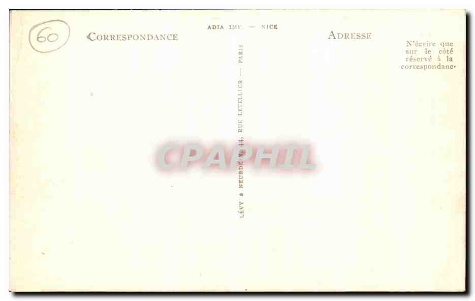 CPA Chantilly Le Grand Parterre de le Notre — Verso