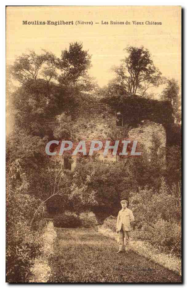 CPA Moulins Engilbert Les Ruines du Vieux Chateau