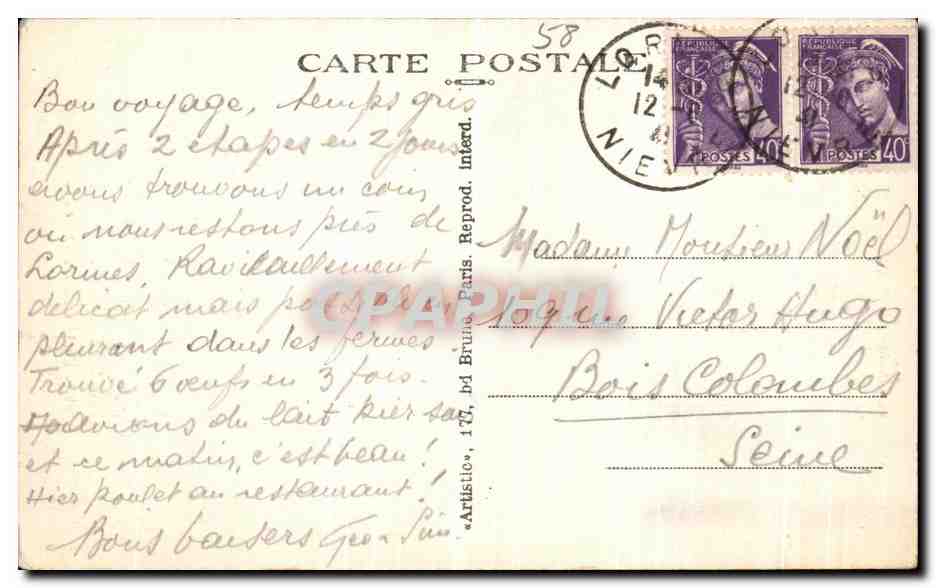 CPA Le Morvan Un joli coin de la Cure  — Rückseite