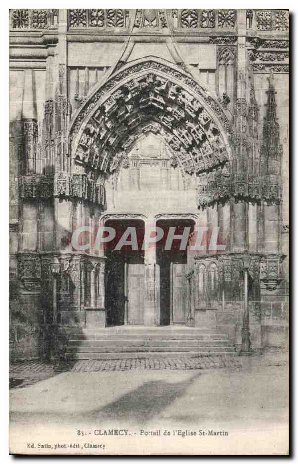 CPA Clamecy Portail de Eglise St Martin