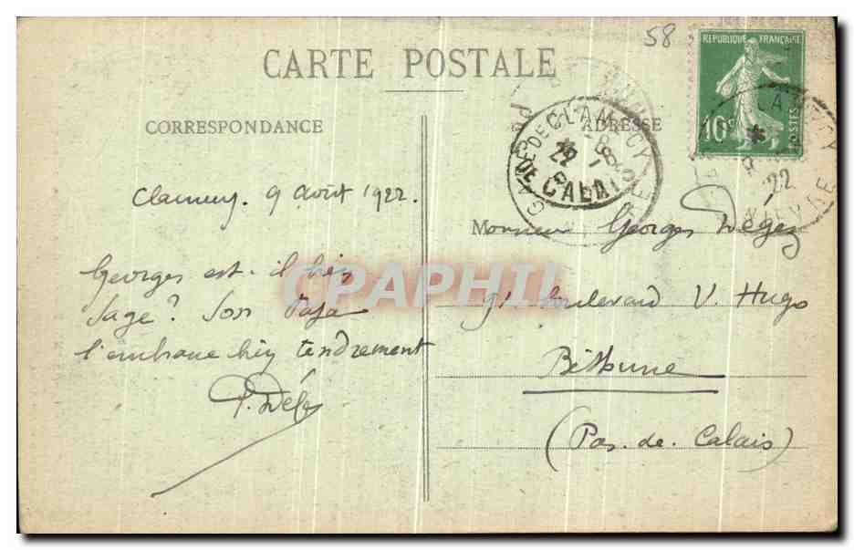 CPA Clamecy Portail de Eglise St Martin — Rückseite