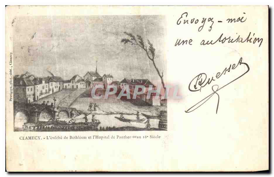 CPA Clamecy L eveche Bethleem et l Hopital de Panthernorau
