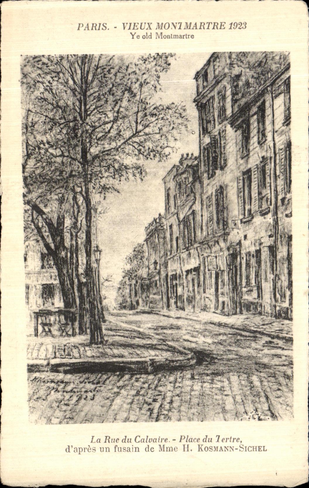 CPA Paris Vieux Montmartre 1923 La rue du calvaire 