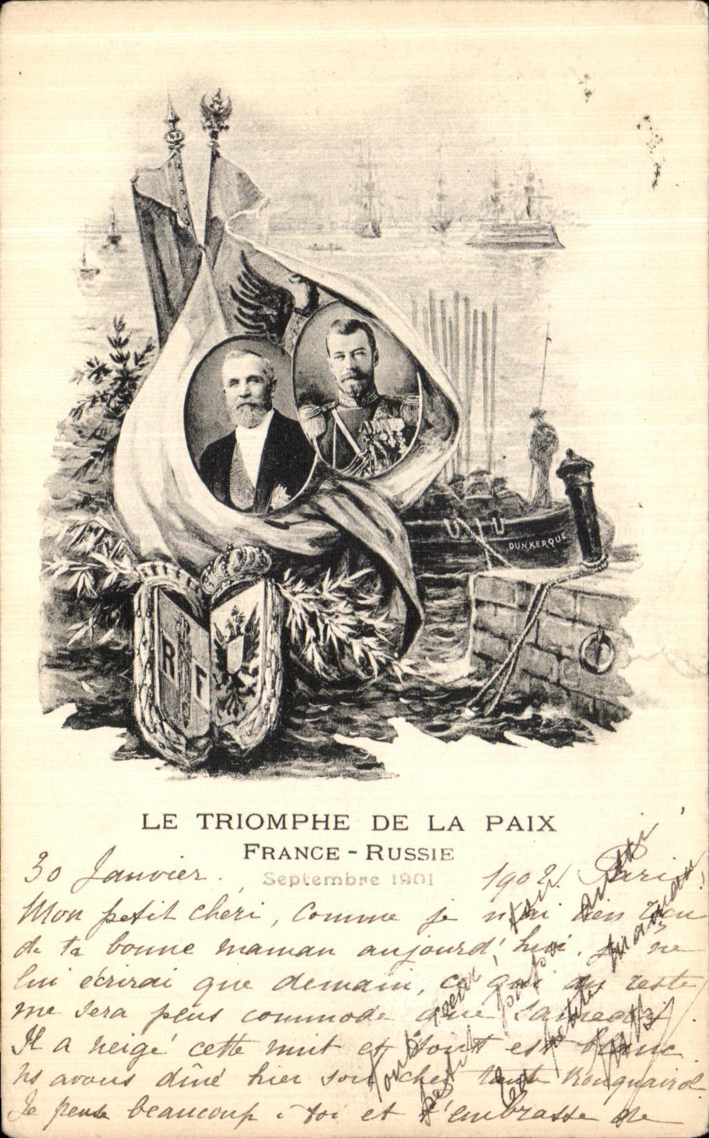 CPA Le Triomphe De La Paix France Russie Septembre 1901