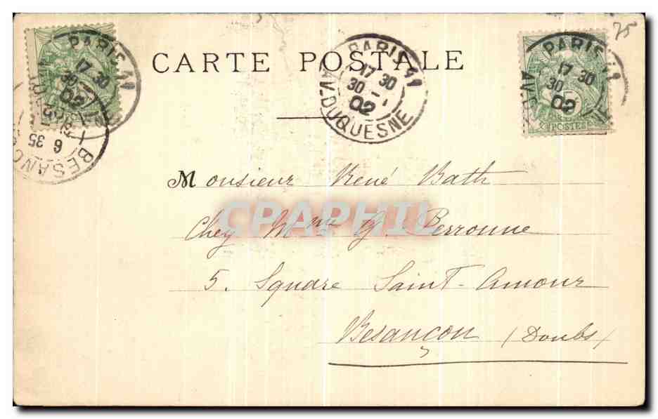 CPA Le Triomphe De La Paix France Russie Septembre 1901 — Verso