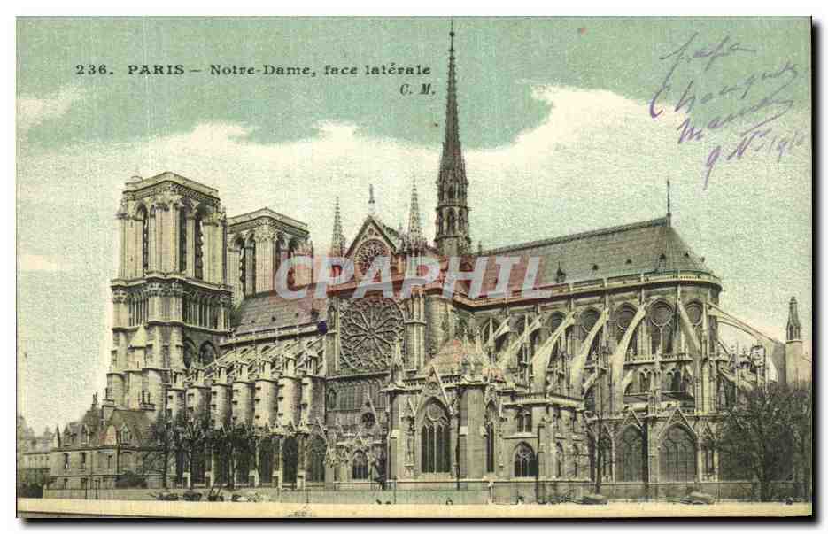 CPA Paris Notre Dame Face laterale
