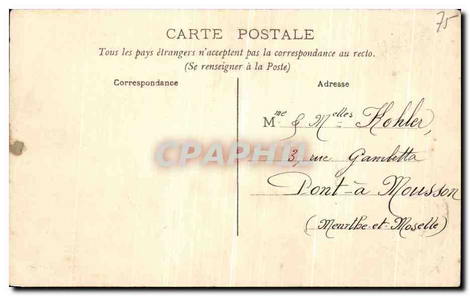CPA Paris Un coin du bassin de la Nation Salamandre — Rückseite