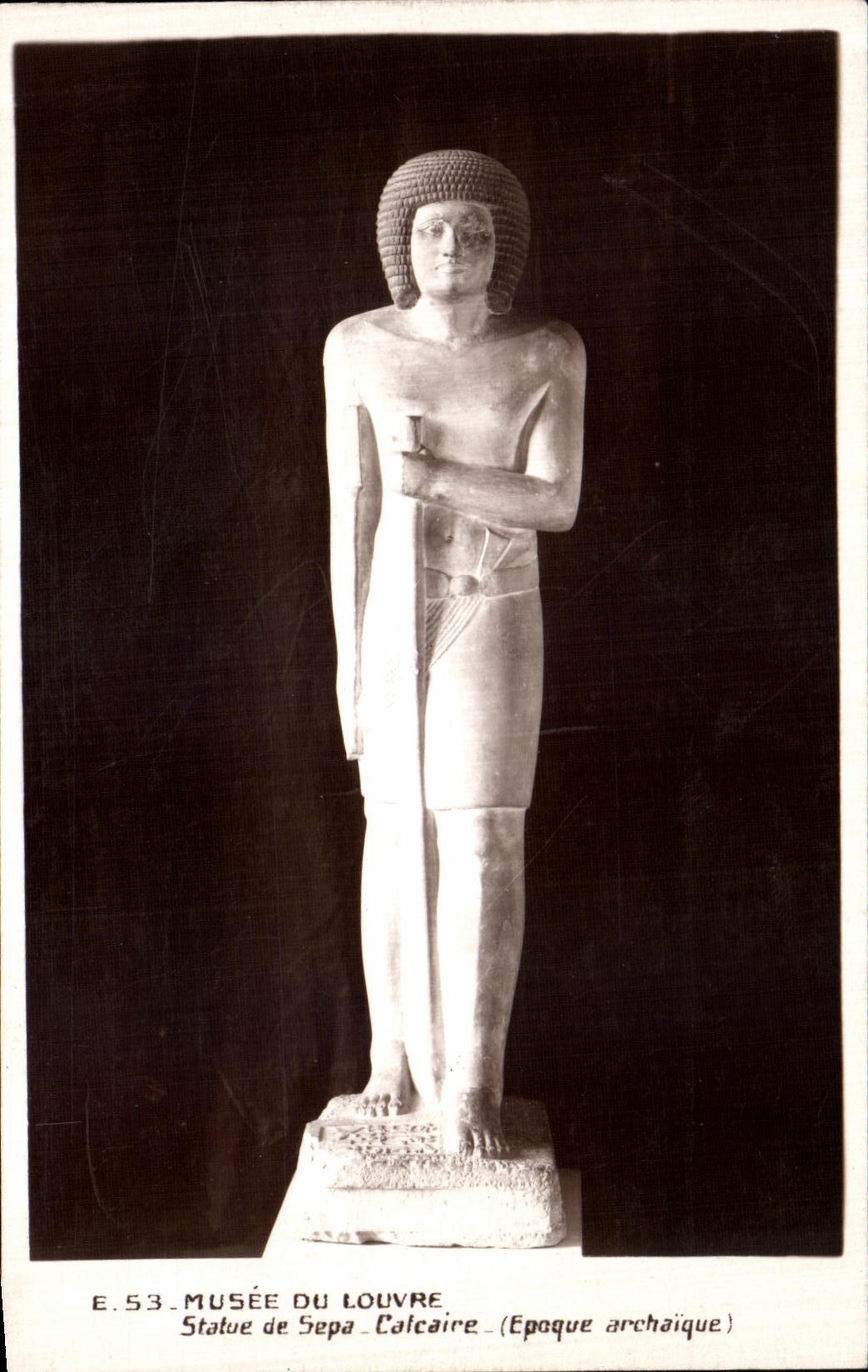 CPA Paris Musee du Louvre Statue de Sepa Calcaire Egypte