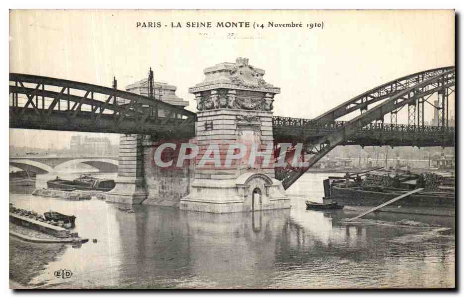 Paris - Die Seine steigt (14. November 1910) — Verlag E.D.