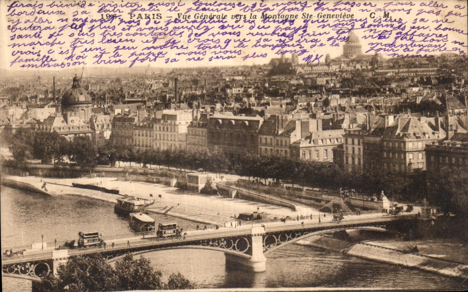 CPA Paris Vue Generale Vers la Montagne Ste Genevieve