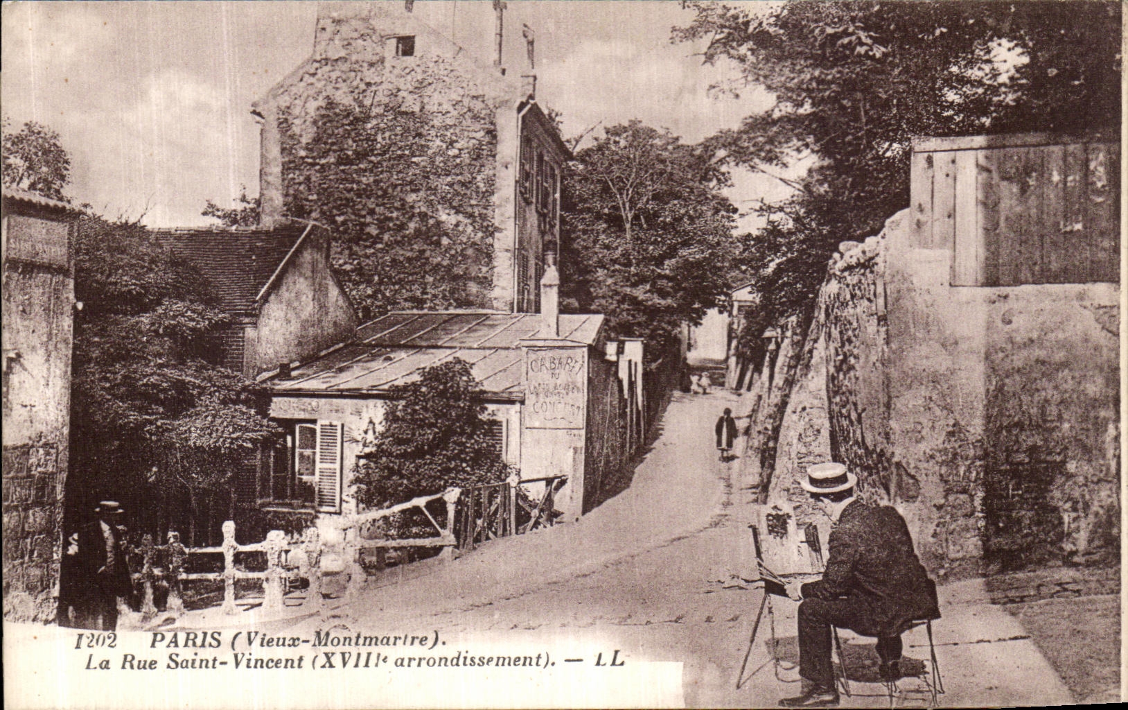 CPA Paris La Rue Saint Vincent Montmartre Peintre 