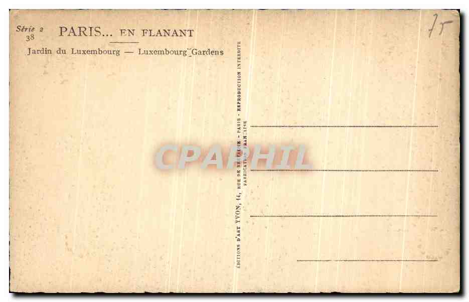 CPA Paris En Flanant Jardin du Luxembourg  — Verso