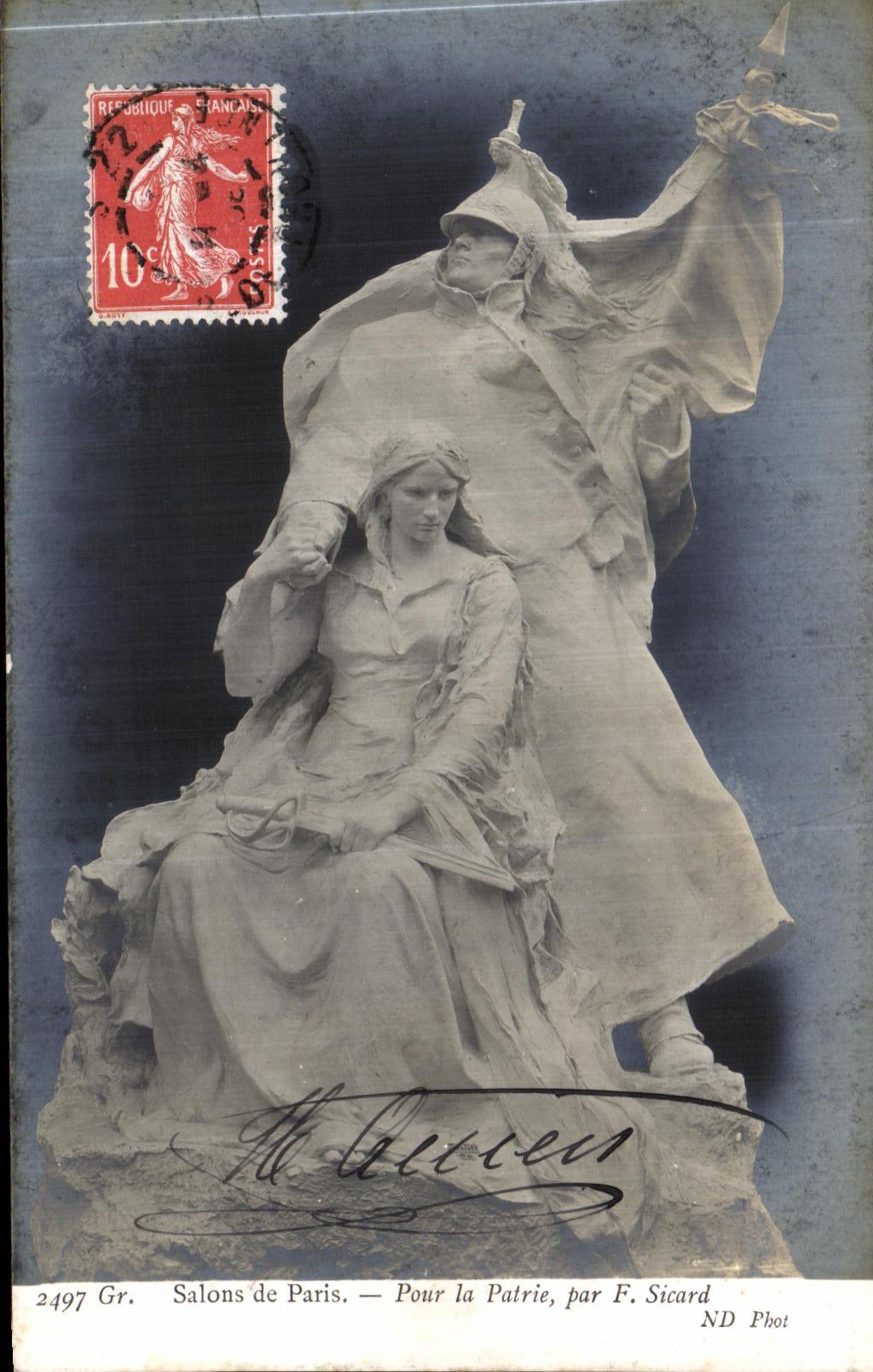 CPA Salons de Paris Pour la Patrie Par F Sicard