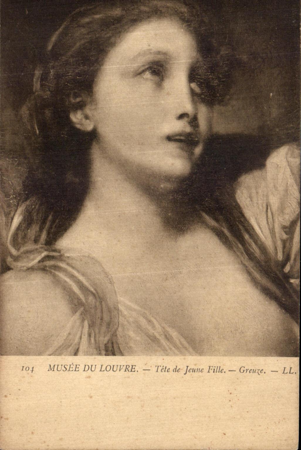 CPA Musee Du Louvre Tete de Jeune Fille Greuze