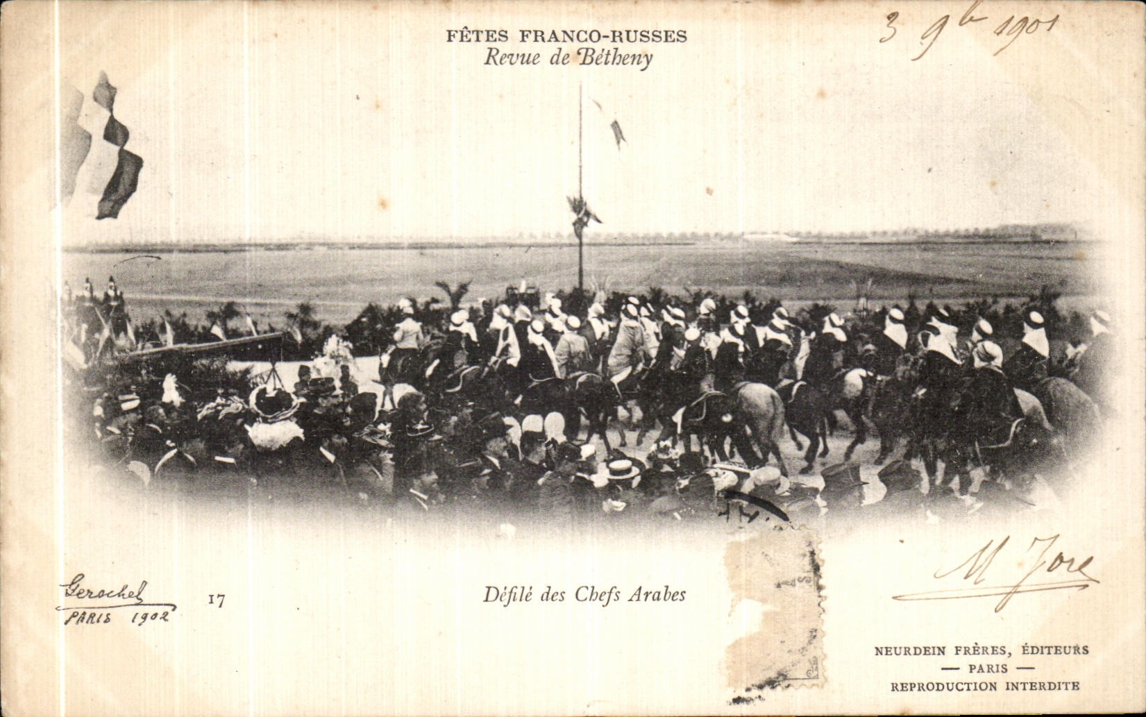 Défilé des Chefs Arabes — Fêtes Franco-Russes, Revue de Béthény — Neurdein Frères, Paris