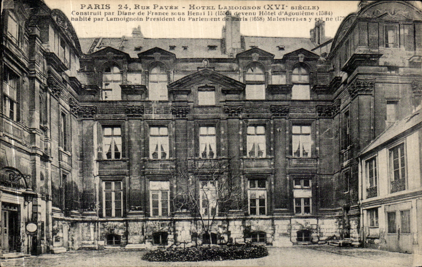 CPA Paris Rue Pavee Hotel Lamoignon 
