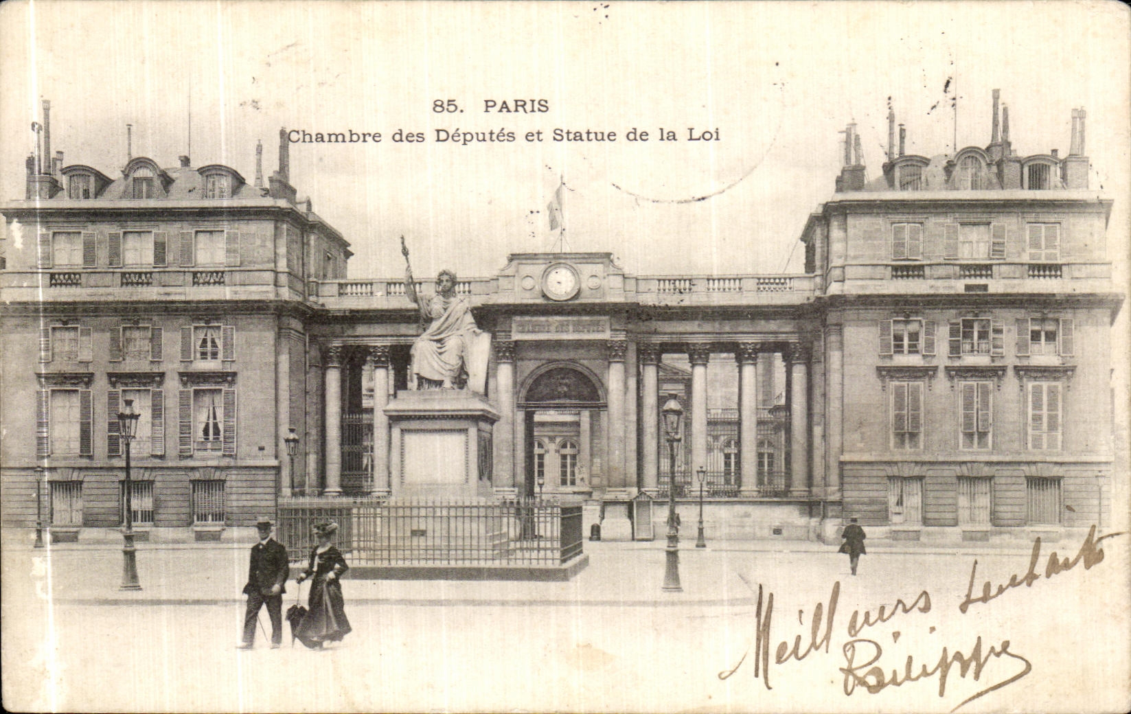 CPA Paris Chambre des Deputes et Statue de la Loi