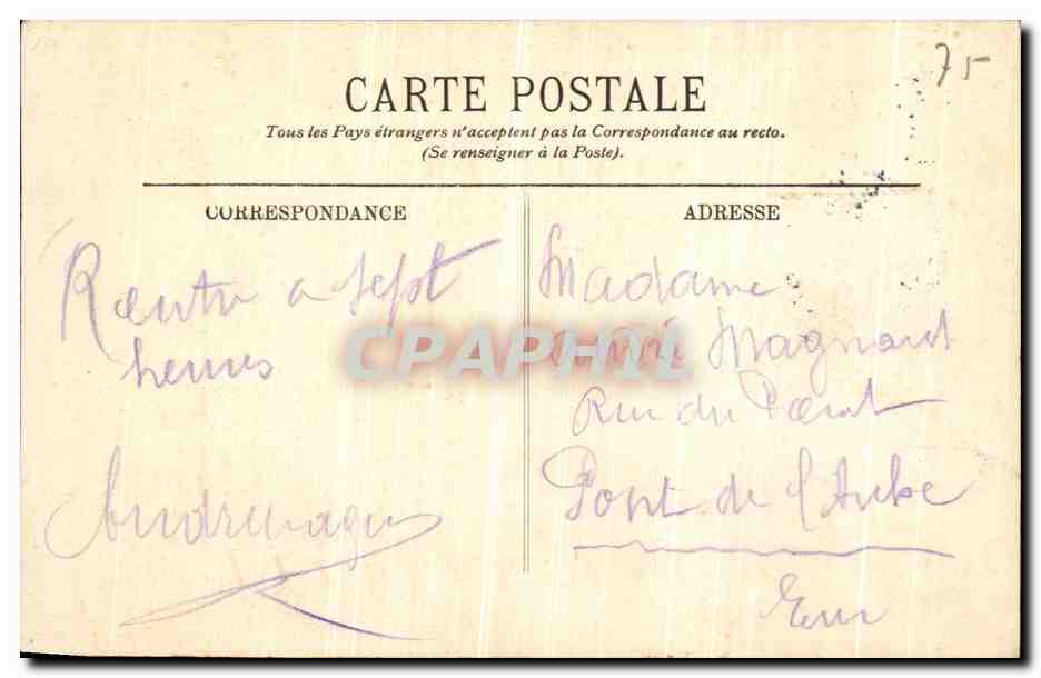CPA Paris La Rue Andre del Sarte Dufayel — Rückseite