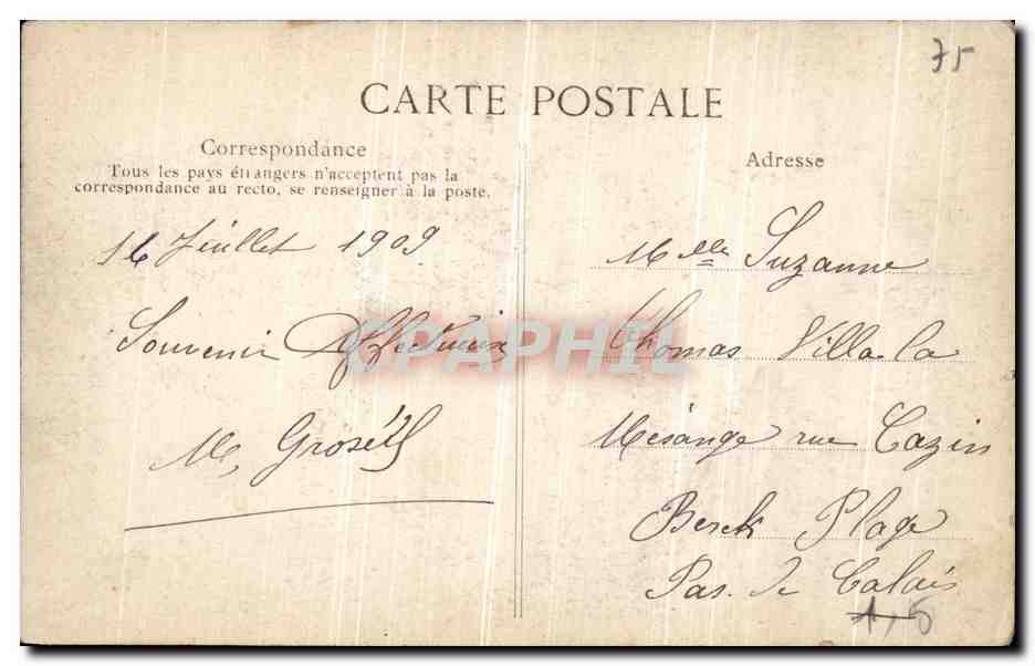 CPA Paris Rue Soutilot et le Pantheon Montrouge Gare de l est — Rückseite