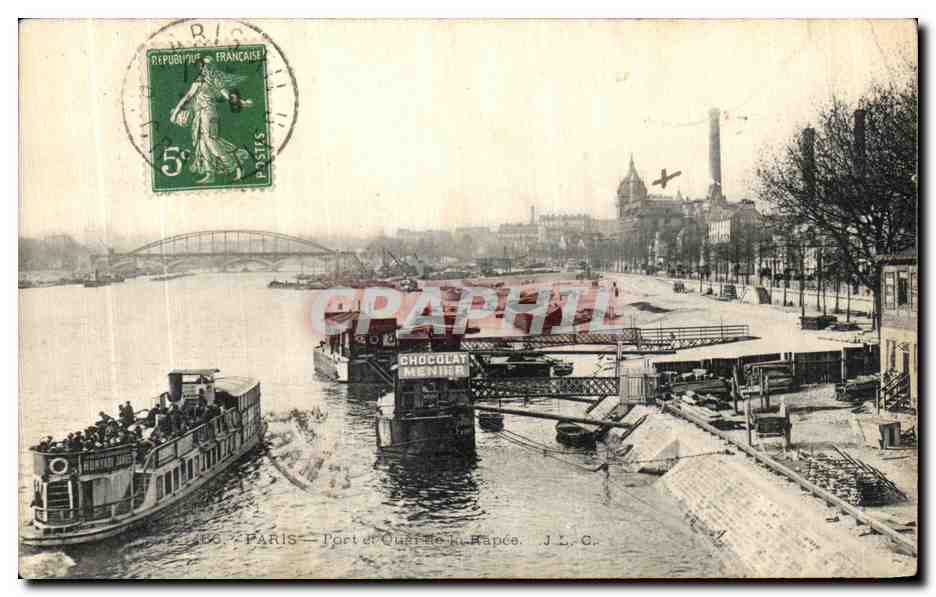 CPA Paris Port et quai de la Rapee 