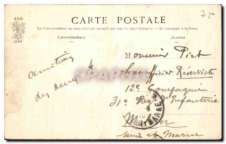CPA Paris Port et quai de la Rapee  — Rückseite