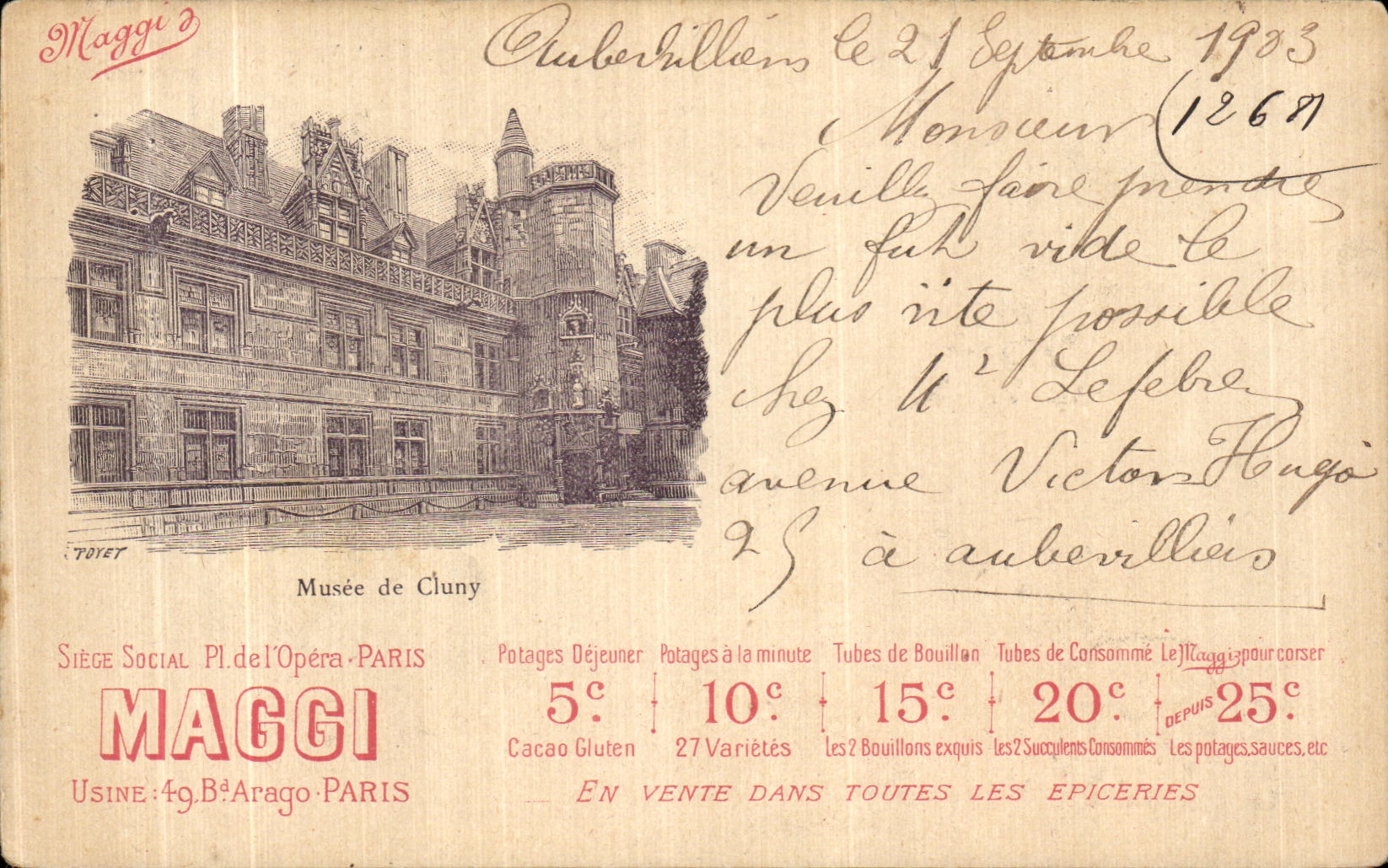 CPA Paris Musee de Cluny Maggi Aubervilliers 